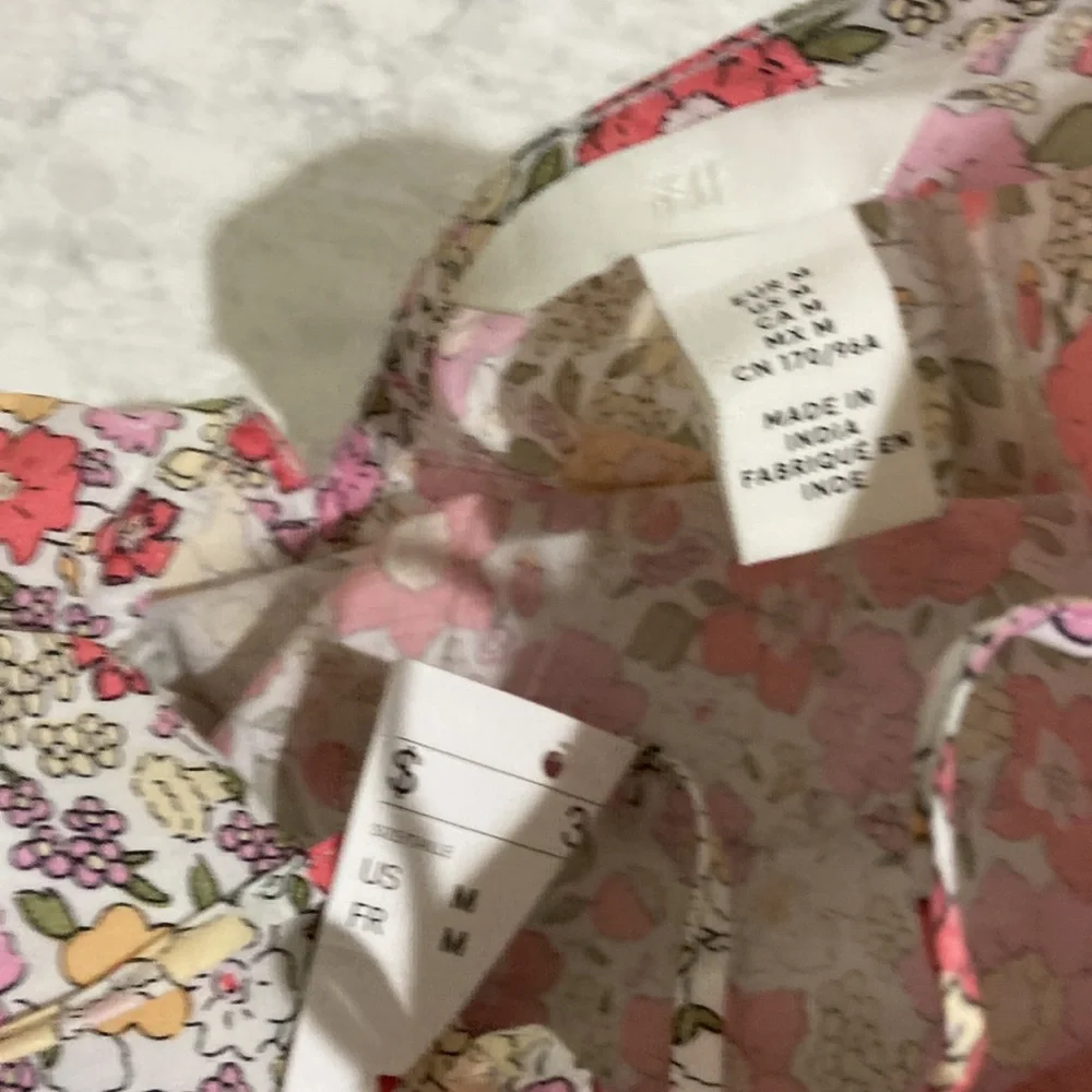 New H&M floral balloon sleeve cotton maxi dress - Picture 6 of 11